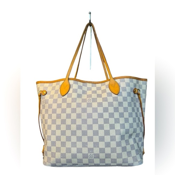 Louis Vuitton Handbags - Louis Vuitton Damier Azur Neverfull MM Tote Bag Code SA2152